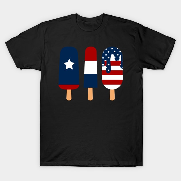 Patriotic Red White and Blue Popsicle T-Shirt by LangitTinggi